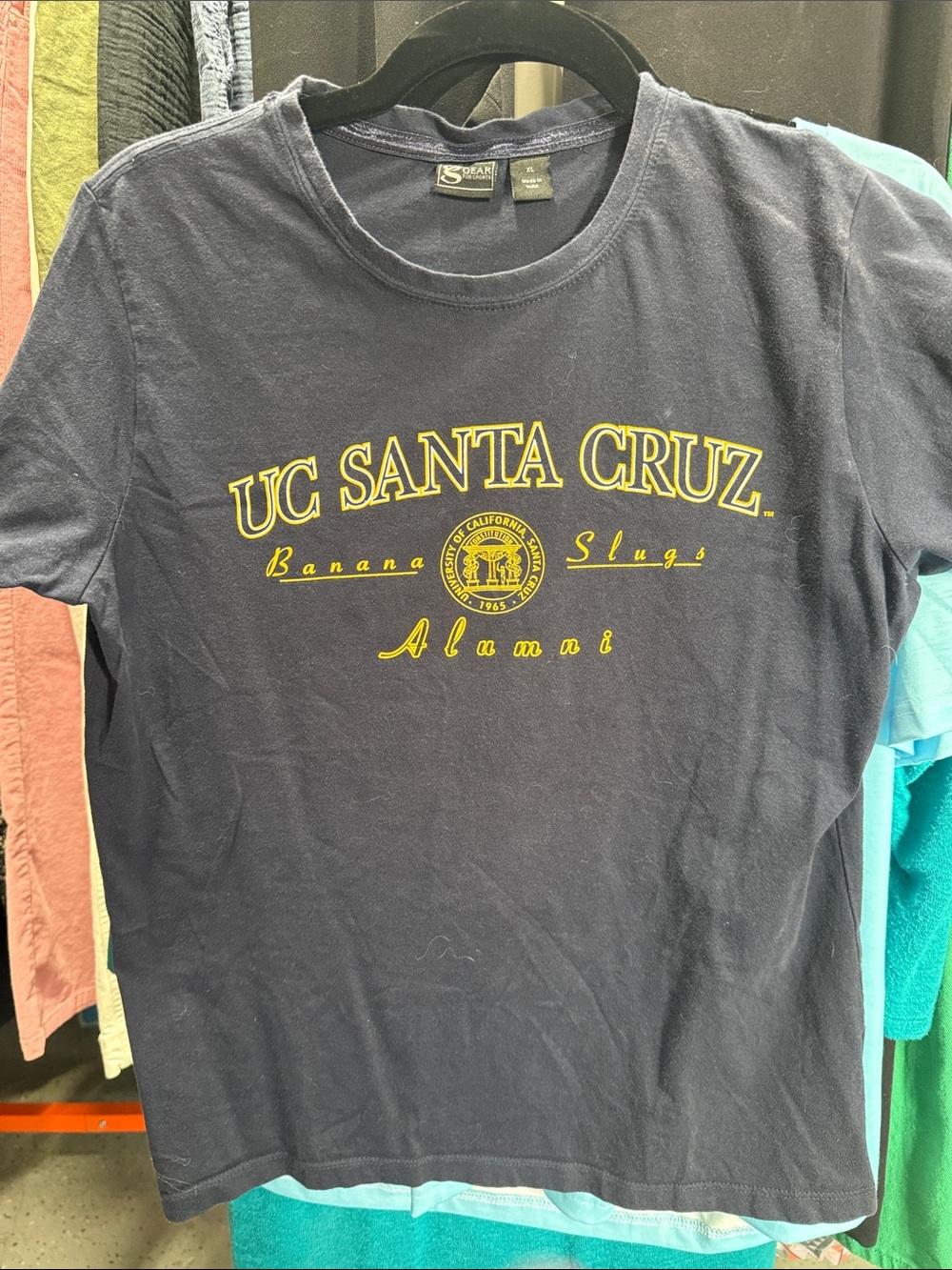 Gear For Sports Navy T‑Shirt with Yellow UC SANTA CRUZ Graphic